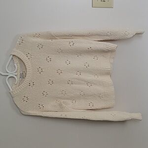 Madewell Cream Colored 100% Cotton Sweater Sz XS oversized NWOT